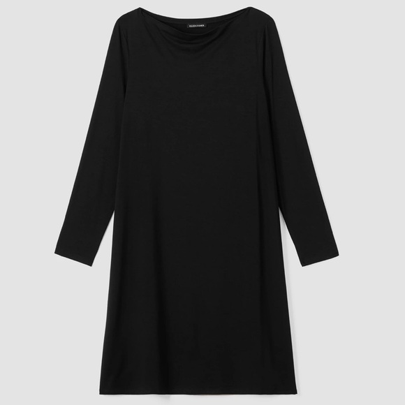 Eileen Fisher Petite Black Dress N184-38 - Picture 2 of 8